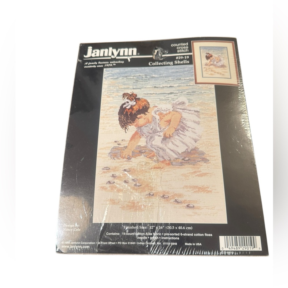 Janlynn Collecting Shells Cross Stitch Kit - Picture 2 of 6